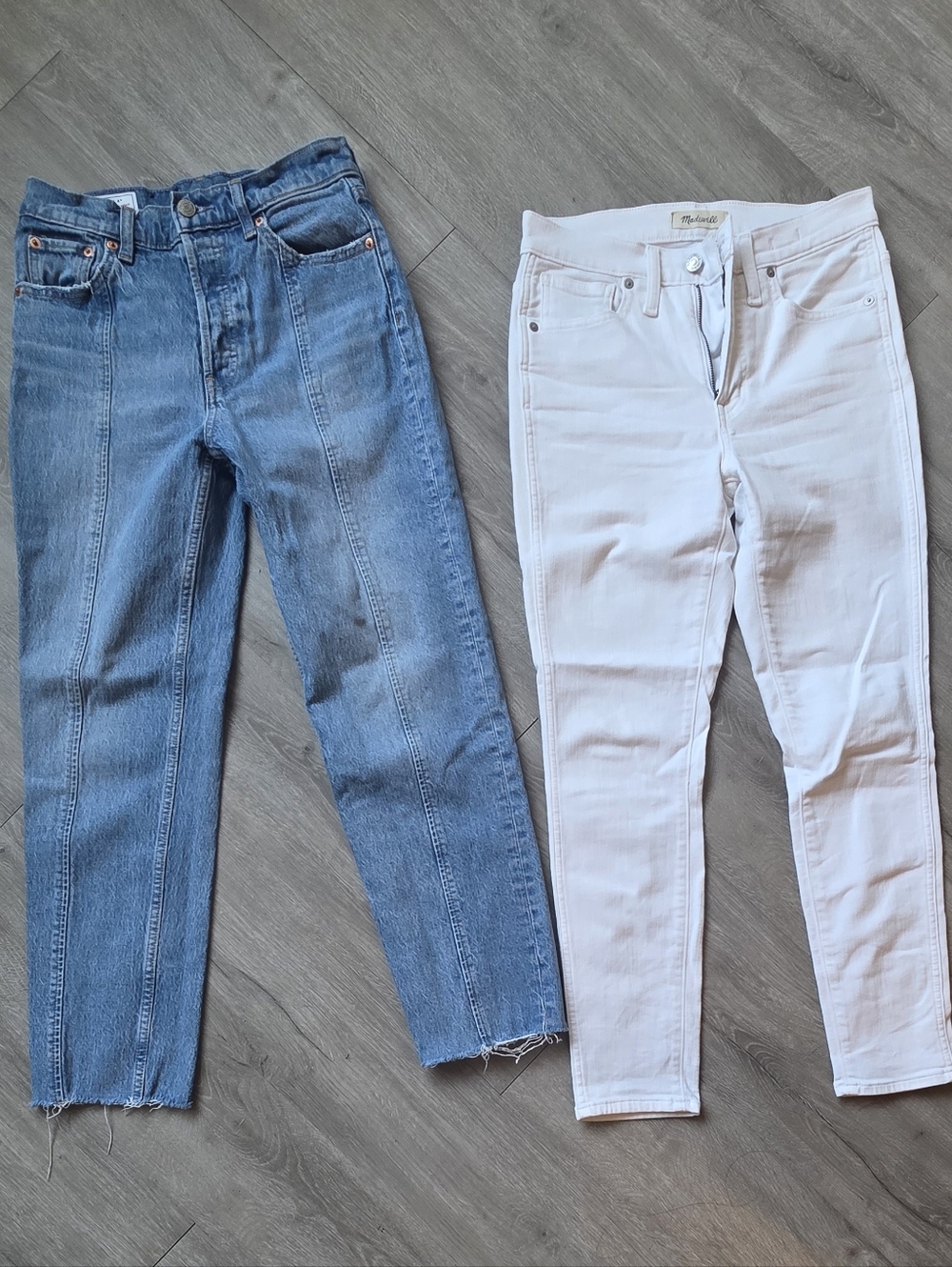 Women's White High-Rise  Jeans